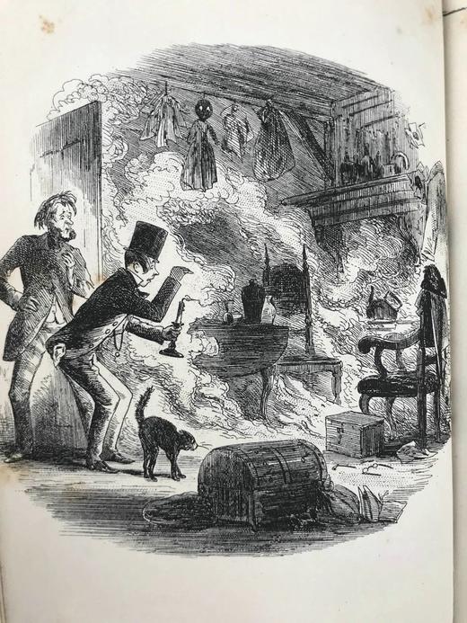 含藏书票！约19世纪后期 狄更斯《荒凉山庄》 8幅插图 真皮精装36开 商品图3