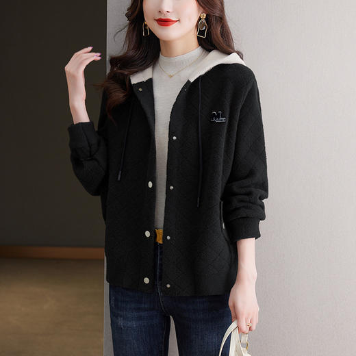 连帽女士外套早春2024新款，春秋外搭妈妈休闲洋气开衫CC-10-3709 商品图3