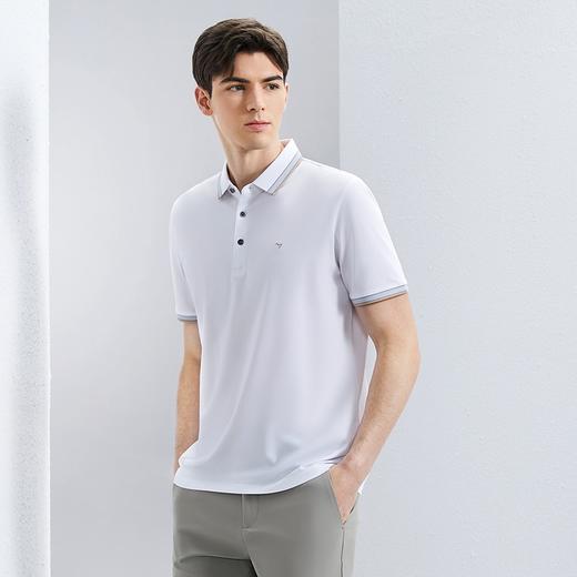 【不变形领】【莱赛尔天丝】柒牌polo衫男短袖夏季新款商务休闲撞色翻领上衣薄	126T70710 商品图1