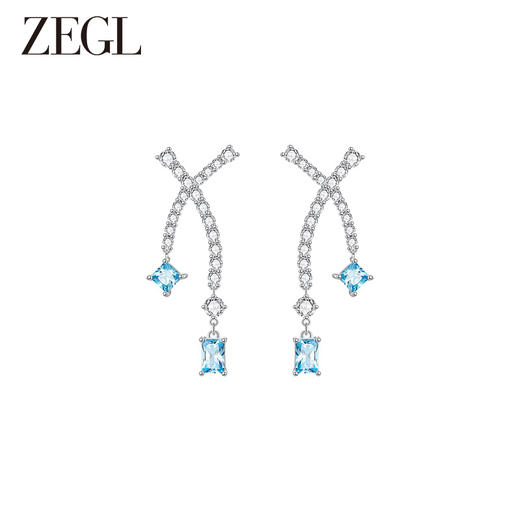 ZEGL设计师冰糖系列925银交叉耳环女2024新款x耳钉小众精致耳饰品 商品图2