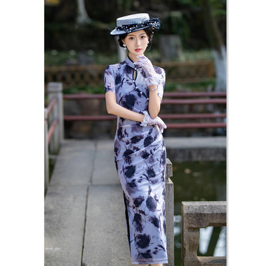 苏州改良新中式旗袍2024春夏新款时尚现代女士日常旗袍SYK262604 商品图2