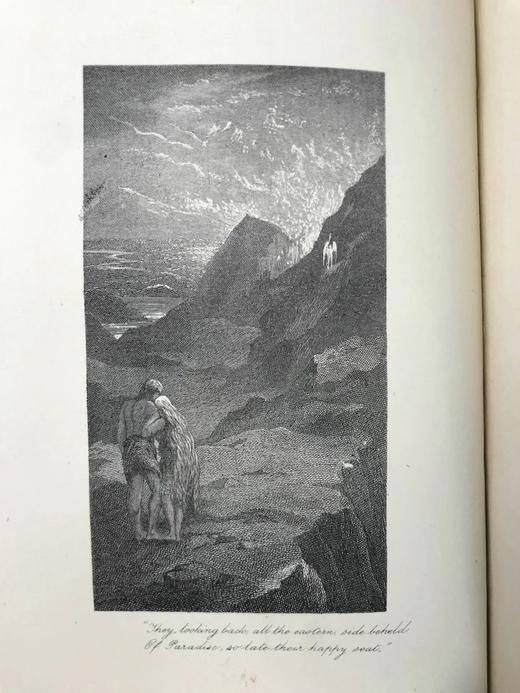 约19世纪后期 弥尔顿诗集 配多幅版画插图 全真皮精装32开 商品图10