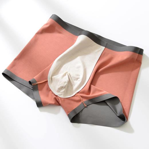 【现货】【龙贝莱甄选】【拍三条礼盒装立减39元】高端100支双面兰精莫代尔无痕内裤男士7A级桑蚕丝抗菌平角裤H241272058 商品图5