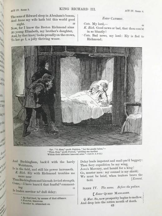 1890年 莎士比亚作品集（卷3，理查三世/约翰王/威尼斯商人/亨利四世） 数十幅插图 漆布精装18开 商品图9