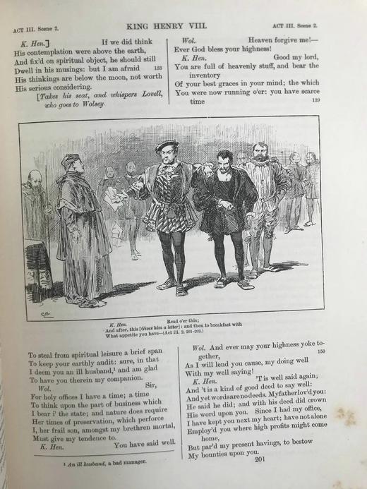 1890年 莎士比亚作品集（卷8，哈姆雷特/亨利八世/泰尔亲王佩里克里斯/诗歌） 数十幅插图 漆布精装18开 商品图8