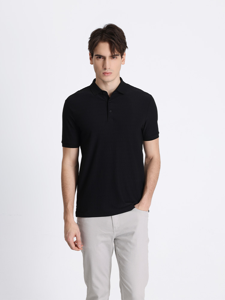 callisto黑色锦纶混氨纶T恤 STTSS032C