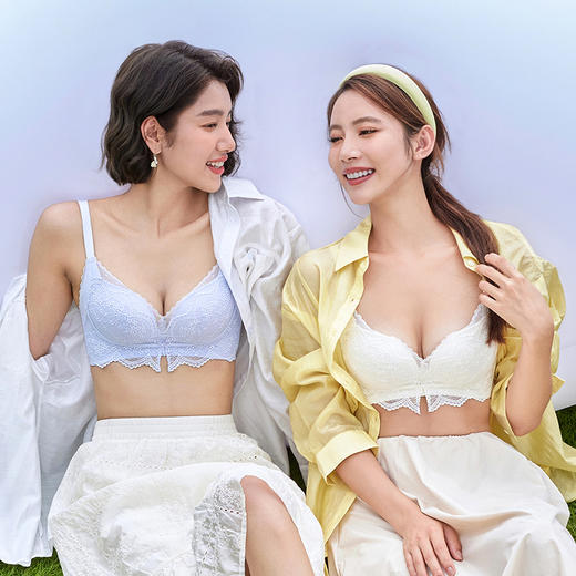 都市丽人自然舒适手掌杯塑造丰满胸型内衣女蕾丝文胸BC杯适穿3/4杯无钢圈三排扣LB42C3 商品图1