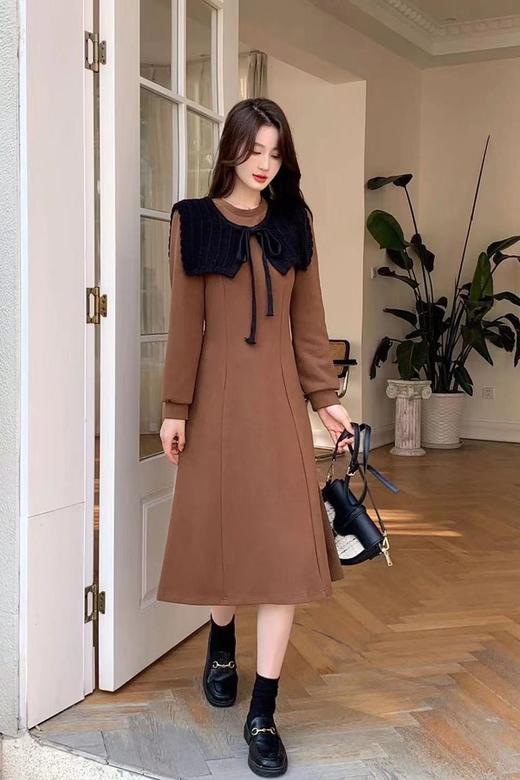 Le Malene 复古甜美披肩两件套收腰连衣裙 17537 商品图1