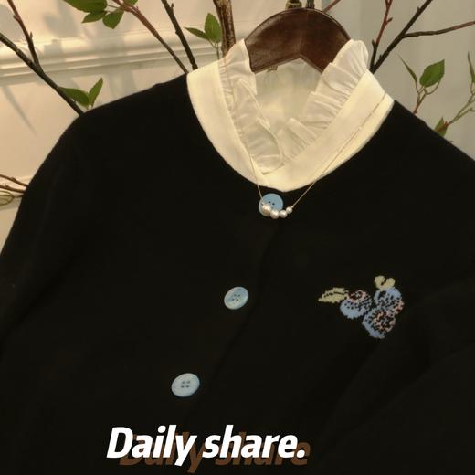 【à perles】博主同款 鄂家可爱的蓝莓图案女士羊绒衫 套头和开衫两个款式【现货】 商品图6