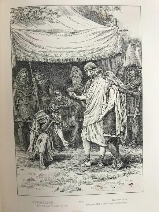 1890年 莎士比亚作品集（卷7，雅典的泰门/辛白林/暴风雨/泰特斯·安德洛尼克斯/冬天的故事） 数十幅插图 漆布精装18开 商品图12