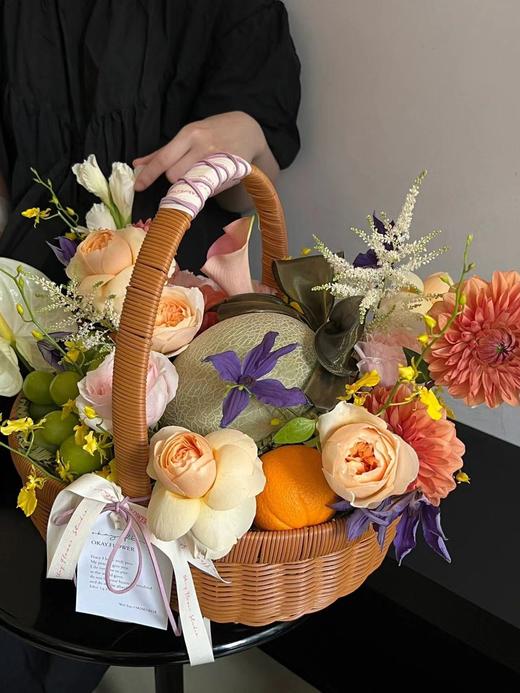 【藤编】水果花篮套二/鸡蛋月子花篮（大号34*26*34 小号31*24*29） 商品图5