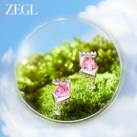 ZEGL设计师冰糖系列925银甜美爱心耳环女2024新款糖果耳钉耳饰品 商品图1