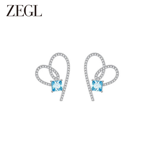 ZEGL设计师冰糖系列925银爱心耳环女2024新款耳钉小众高级感耳饰 商品图2