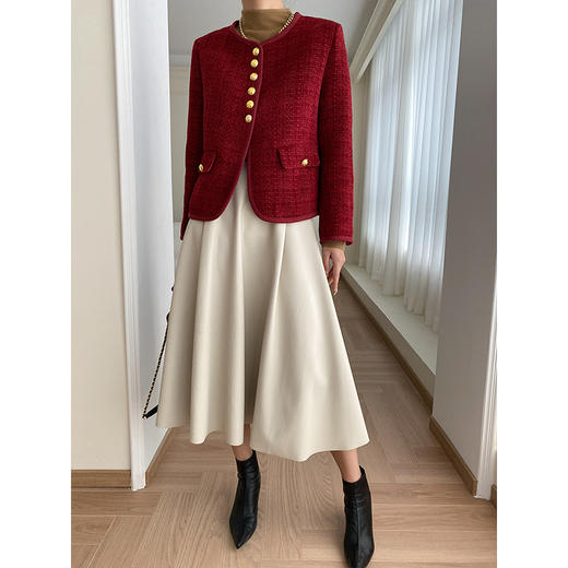 「法式高级风！三色可选」司南利落新中式羽绒小香风粗花呢小个子短款外套上衣 商品图3