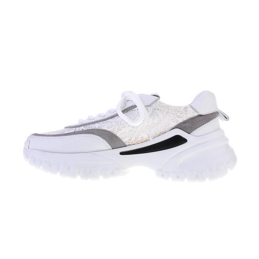 sheme进口牛皮搭配蕾丝面料黑白经典休闲时尚女士老爹鞋可定制 商品图7