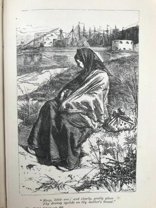 约19世纪后期 朗费罗诗集 9幅插图 漆布精装32开 商品图11