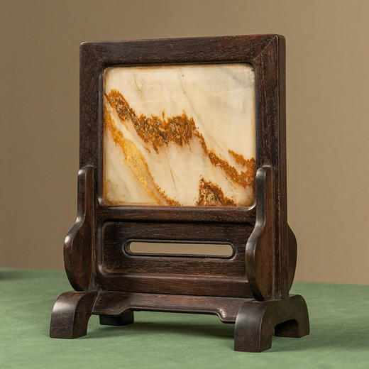 二十世纪 红木镶云石砚屏 商品图4