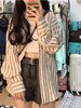 早春【韩系中长款 长袖条纹衬衫外套女】夏季防晒开衫 衬衣薄款外搭上衣 商品缩略图0