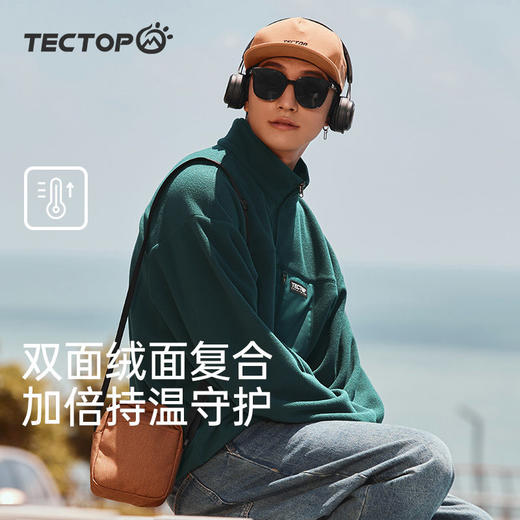 探拓2023摇粒绒开衫外套新款抓绒衣男加绒加厚冲锋衣内胆女秋冬 商品图6