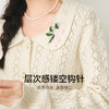 【严选】诗凡黎春翻领大身绞花镂空针织开衫SF1330221 商品缩略图3