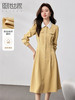 【专属特价】熙世界法式撞色翻领连衣裙女2025年秋季新款气质显瘦过膝衬衫裙子 商品缩略图0