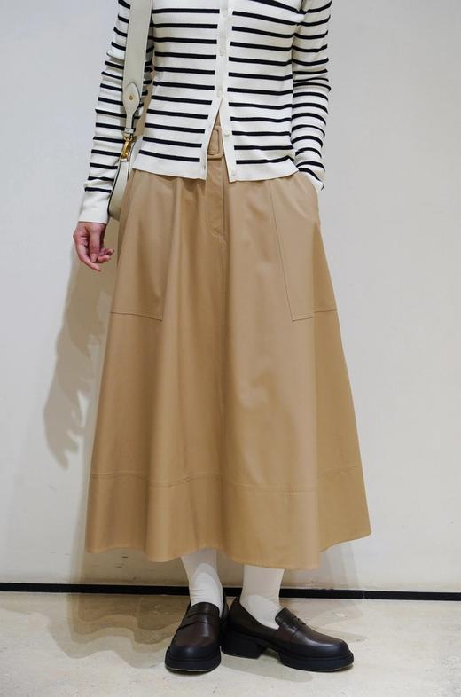 薄丝毛精纺色织半身裙 独家澳洲进口丝毛面料 中长款高腰复古赫本风A型裙型 商品图3