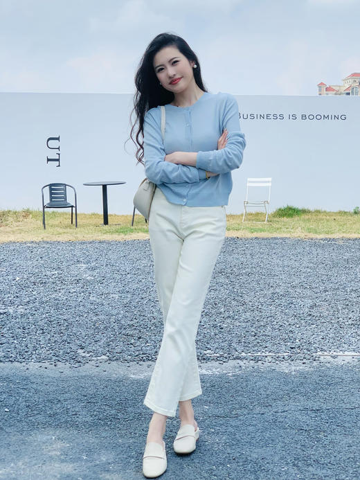 【百图lulu好物】【奶油开衫】软乎乎 细腻柔软 美丽诺羊毛 开衫 可当披肩 防晒衫 商品图8