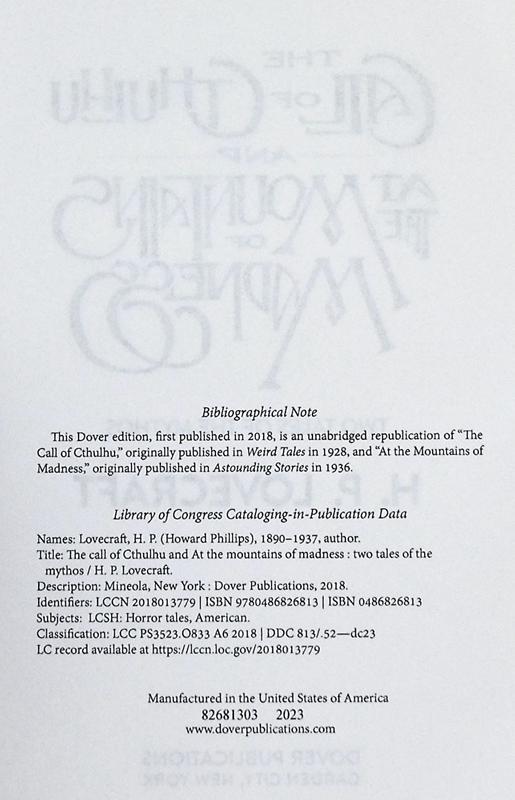 【中商原版】克苏鲁的呼唤和疯狂山脉 The Call of Cthulhu and at the Mountains of Madness 英文原版 Lovecraft 商品图4