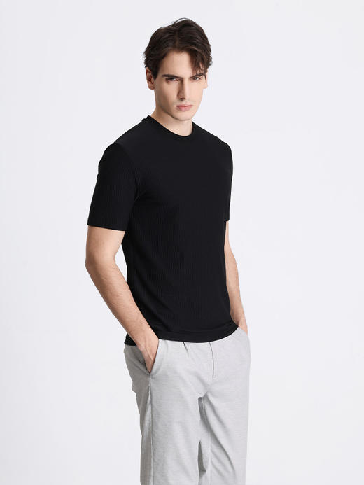 callisto黑色锦纶混氨纶T恤 STTSS018C 商品图1