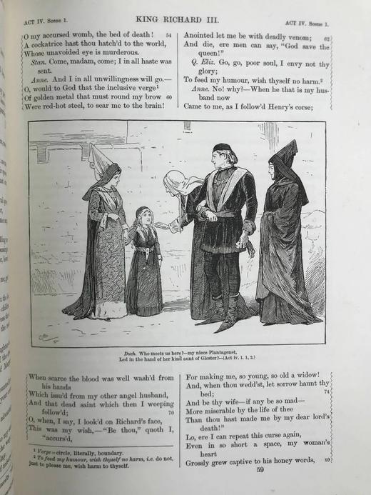 1890年 莎士比亚作品集（卷3，理查三世/约翰王/威尼斯商人/亨利四世） 数十幅插图 漆布精装18开 商品图10