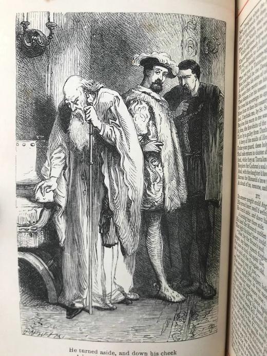 约19世纪后期 司各特诗集 8幅插图 全真皮精装36开 商品图9