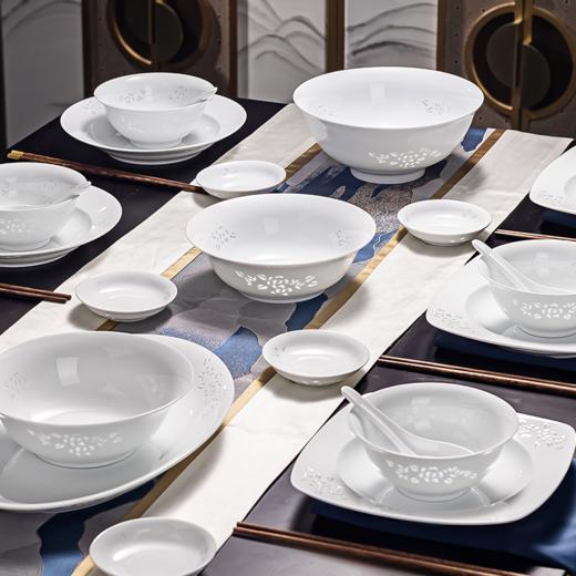 经典热销 人气餐具 | 富玉陶瓷 素玲珑瓷 玉牡丹系列餐具套装 商品图3