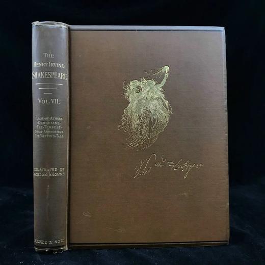 1890年 莎士比亚作品集（卷7，雅典的泰门/辛白林/暴风雨/泰特斯·安德洛尼克斯/冬天的故事） 数十幅插图 漆布精装18开 商品图0