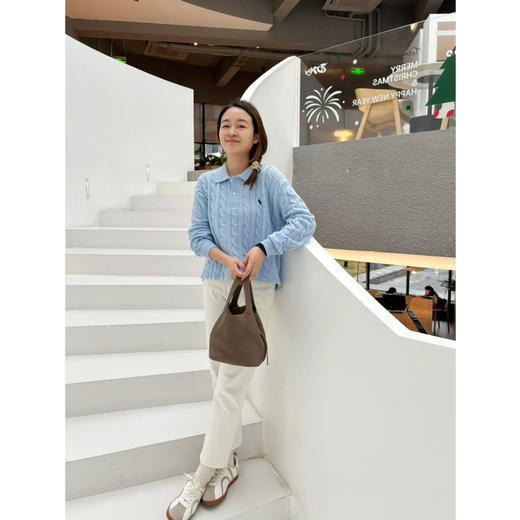  2402303   绞花长袖POLO衫 商品图1