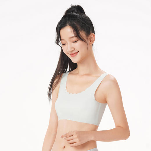 都市丽人少女优选成长一阶内衣女泳布文胸无尺码背心式超薄款速干无钢圈无排扣BB42E1 商品图2