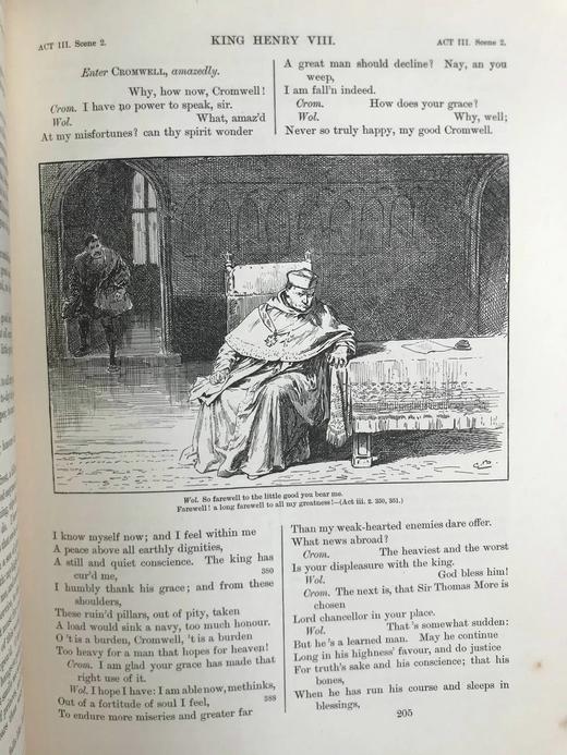 1890年 莎士比亚作品集（卷8，哈姆雷特/亨利八世/泰尔亲王佩里克里斯/诗歌） 数十幅插图 漆布精装18开 商品图7