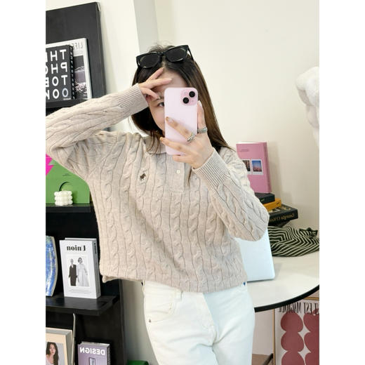  2402303   绞花长袖POLO衫 商品图5