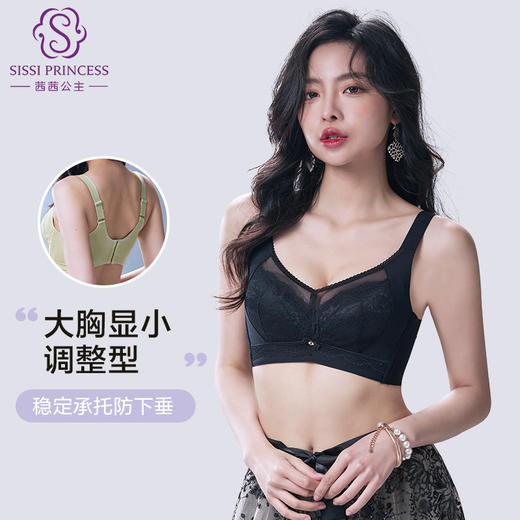 舒适百搭 双色蕾丝聚拢内衣 大胸显小 上托收副乳防下垂 性感舒适 商品图4