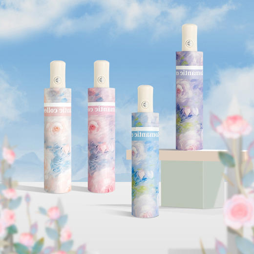 【颜值爆棚！UPF50+黑胶晴雨伞】晴雨两用，防紫外线，遇水成珠，雨伞大号自动女遮阳伞八骨油画 商品图1