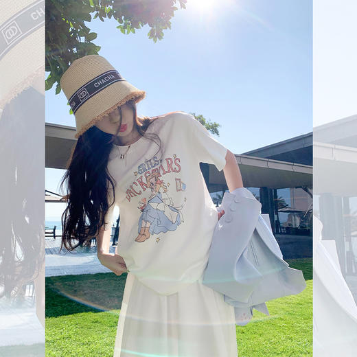 <曾小咸推荐>  【感知春日】白色印花T恤 商品图0