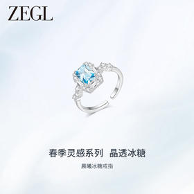 ZEGL设计师冰糖系列925银小方糖戒指女小众高级感开口指环食指戒