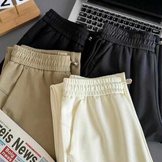 贾玲同款❗️春夏秋好穿兰精莫代尔高垂感面料 显瘦松紧腰直筒裤 商品图12