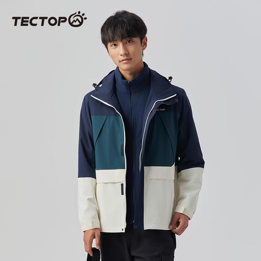 探拓户外山系冲锋衣男士三合一可拆卸新款旅行外套加绒加厚登山服 商品图1
