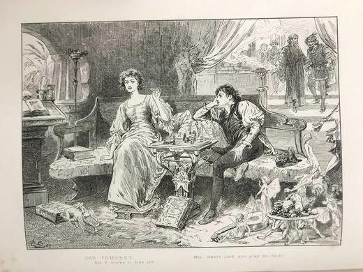 1890年 莎士比亚作品集（卷7，雅典的泰门/辛白林/暴风雨/泰特斯·安德洛尼克斯/冬天的故事） 数十幅插图 漆布精装18开 商品图2