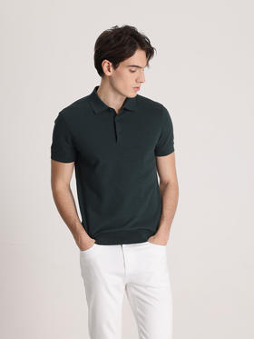 callisto绿色棉混聚酯纤维T恤 STTSS223C