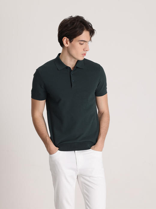 callisto绿色棉混聚酯纤维T恤 STTSS223C 商品图0