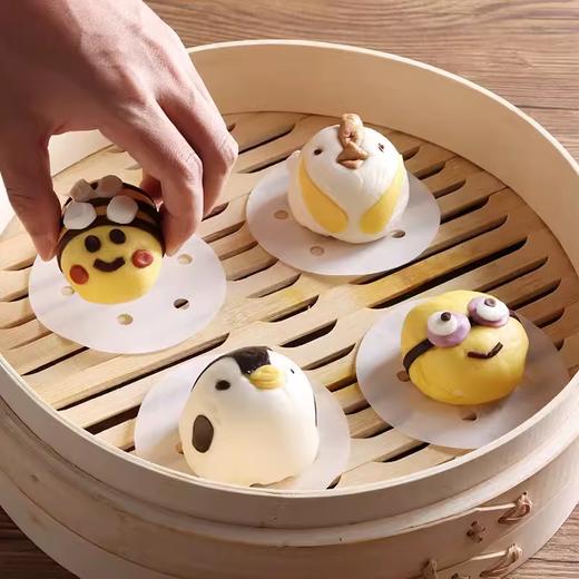 馒头纸 笼屉纸 约50张 带孔小号馒头烧麦蒸饺包子笼屉纸 商品图3