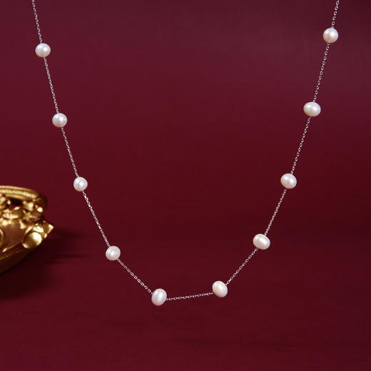 ysxb-01010【云赏珠宝】限时福利款-臻品精选6mm天然淡水珍珠灵动满天星项链（送货号：ysxb-01009满天星手链） 商品图2