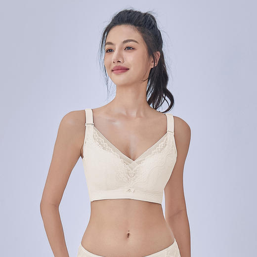 都市丽人完美包容大罩杯内衣女蕾丝文胸CD杯适穿3/4杯薄款无钢圈四排扣YB44J1 商品图1