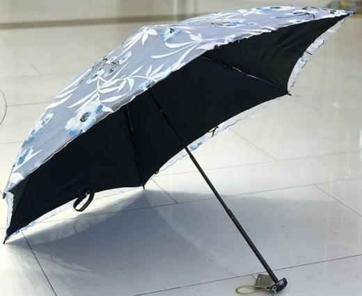 优品堂【时光花雕】三折碳纤骨双层黑胶防紫外线伞 商品图5